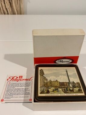 PIMPERNEL vintage coasters Deluxe Finish 19th Century London photos SET OF SIX
